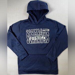 NFL Team Apparel Youth XL Seattle Seahawks Blue Hoodie Pullover Pouch Pocket